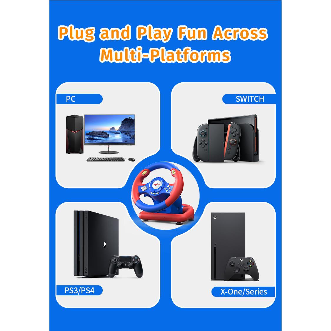 PXN V2 WL Wireless Steering Wheel for Nintendo Switch